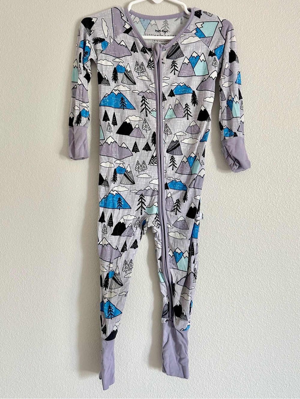 Little Sleepies Mountain Mist Bamboo Zippy Pajamas 6-12M